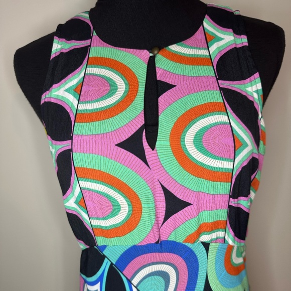 Anthropologie Kenzie Asymmetrical Dress- Groovy Multicolor- Retro Sz 8 NWT #785 - Picture 3 of 12